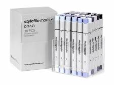 Stylefile Marker Brush Grey 36pcs set