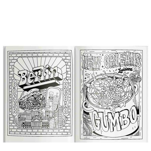 Street Food Coloring Book