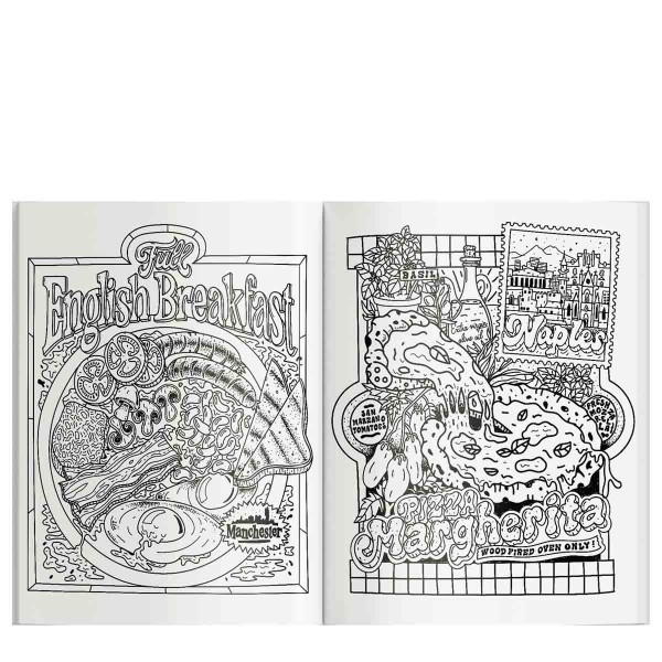 Street Food Coloring Book