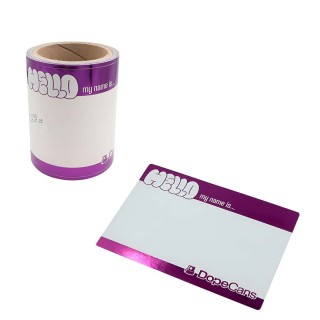 Dope Hello My Name Is Stickers Metallic Violet