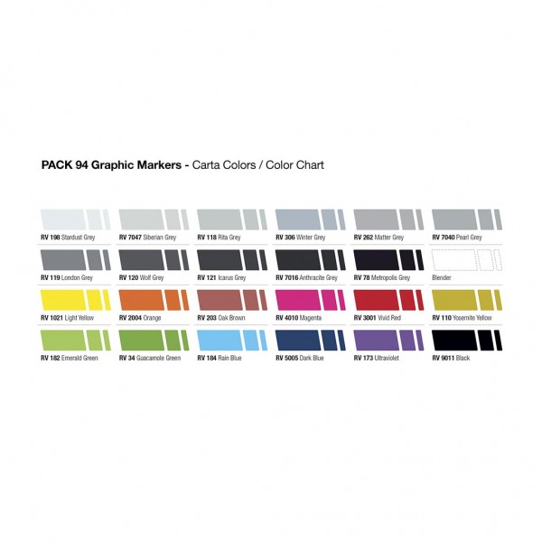 MTN 94 Graphic Marker Solid-Grey 24 Set