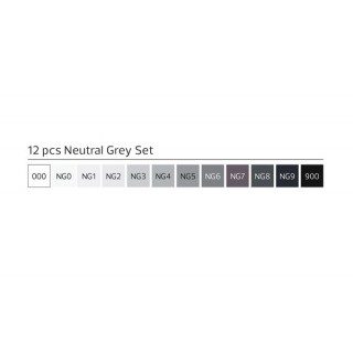 Stylefile Marker Brush Neutral Grey 12 Set