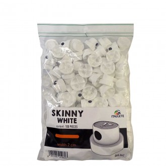 Skinny White Cap 100pcs Pack