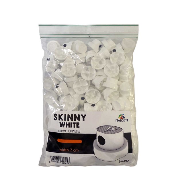 Skinny White Cap 100pcs Pack
