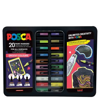 Posca Metal Box 20pcs - Groovy Colors