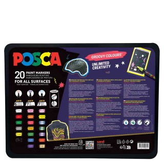 Posca Metal Box 20pcs - Groovy Colors