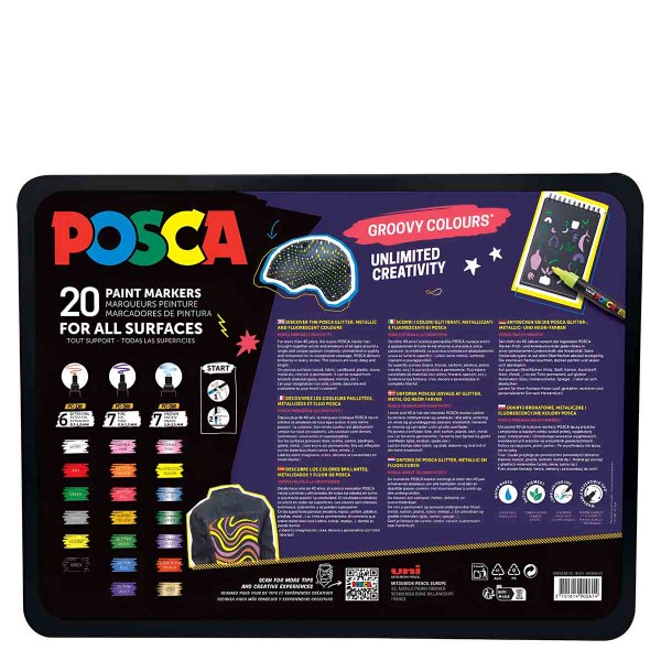 Posca Metal Box 20pcs - Groovy Colors