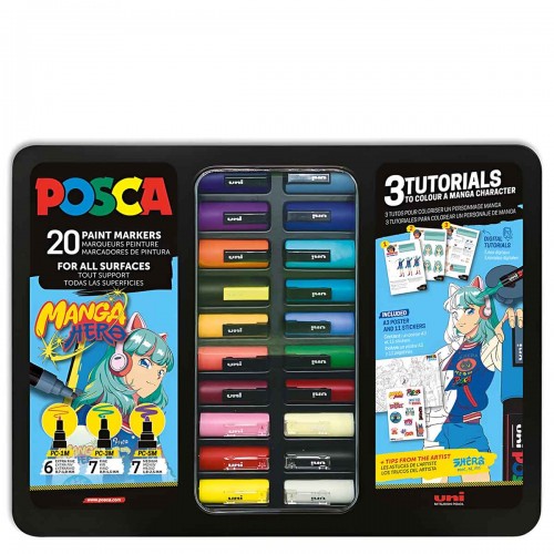 Posca Metal Box 20pcs - Manga Hero