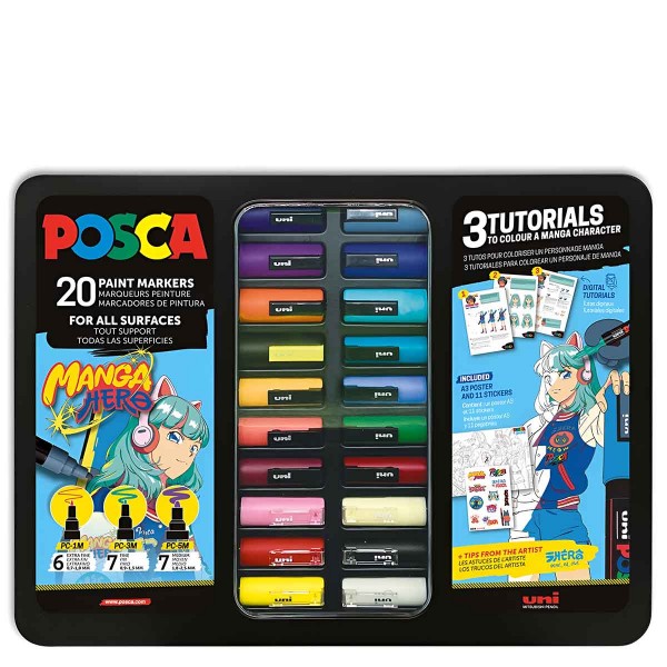 Posca Metal Box 20pcs - Manga Hero