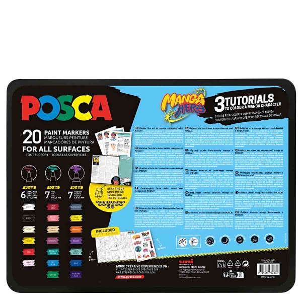 Posca Metal Box 20pcs - Manga Hero