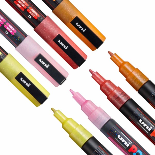 Posca PC-3M Set 8 - Glitter Colors