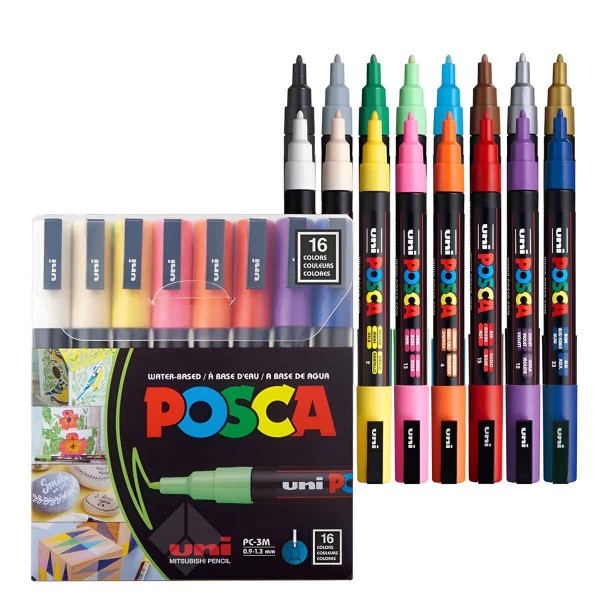 Posca PC-3M Set 16