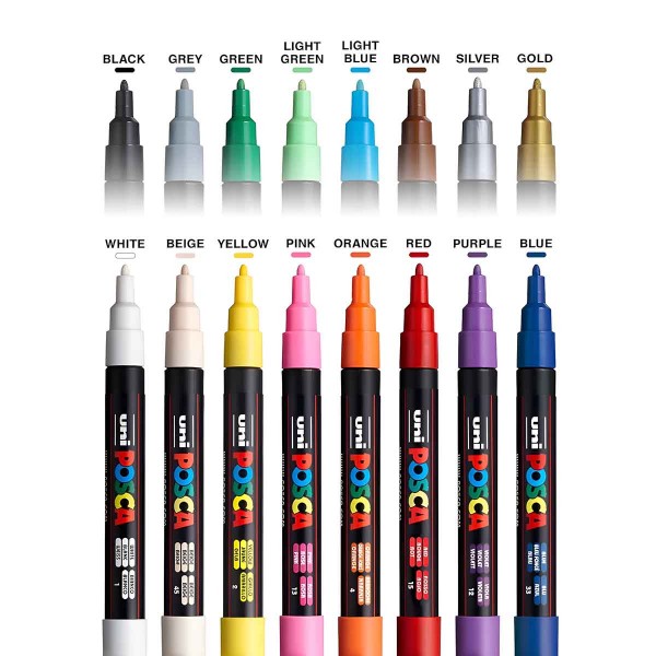 Posca PC-3M Set 16