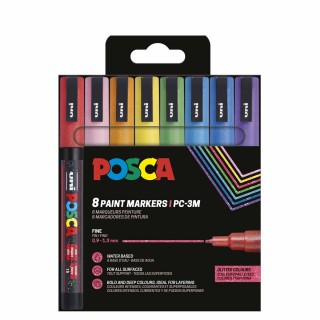 Posca PC-3M Set 8 - Glitter Colors