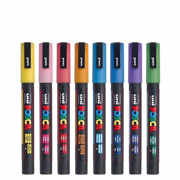 Posca PC-3M Set 8 - Glitter Colors