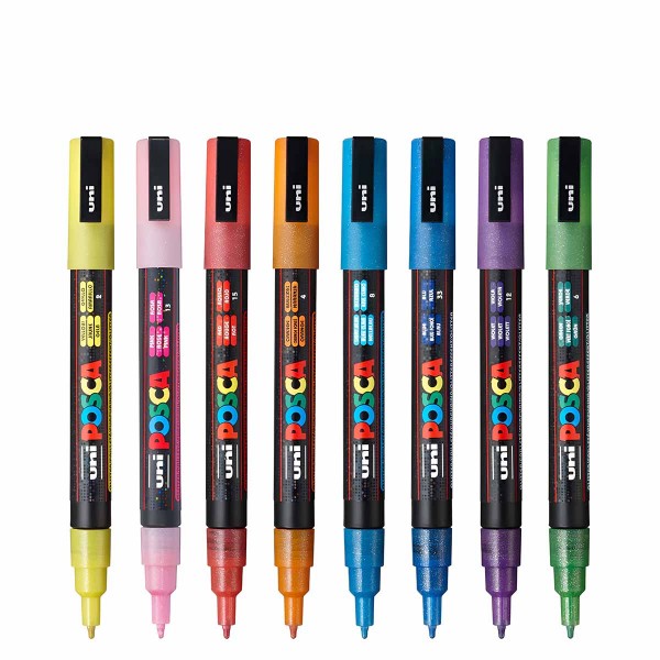Posca PC-3M Set 8 - Glitter Colors