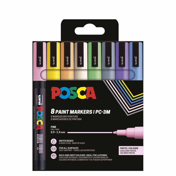 Posca PC-3M Set 8 - Pastel Colors