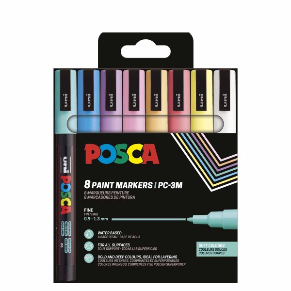 Posca PC-3M Set 8 - Soft Colors