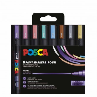 Posca PC-5M Set 8 - Metallic Colors