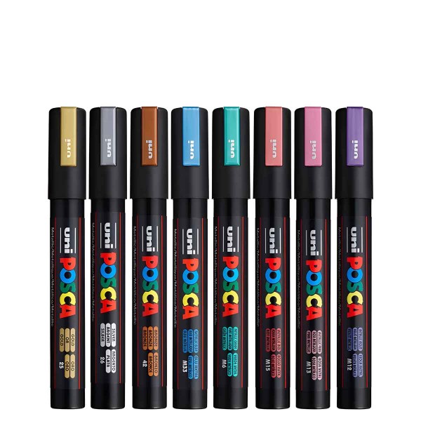 Posca PC-5M Set 8 - Metallic Colors