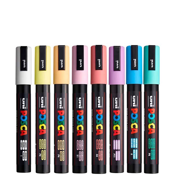 Posca PC-5M Set 8 - Soft Colors