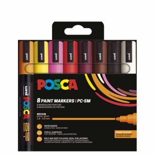 Posca PC-5M Set 8 - Warm Colors