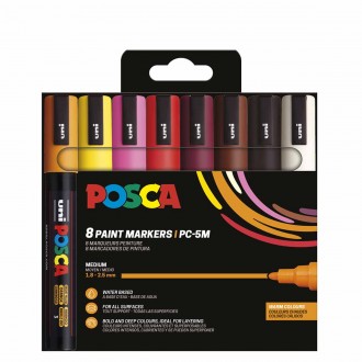 Posca PC-5M Set 8 - Warm Colors