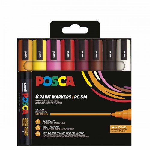 Posca PC-5M Set 8 - Warm Colors
