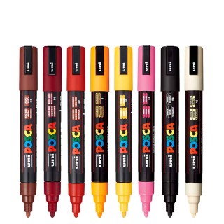 Posca PC-5M Set 8 - Warm Colors