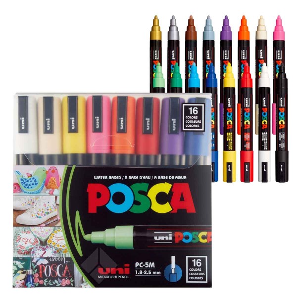 Posca PC-5M Set 16