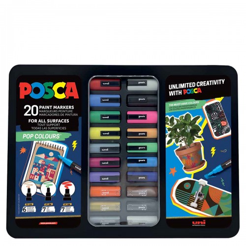 Posca Metal Box 20pcs - POP Colors