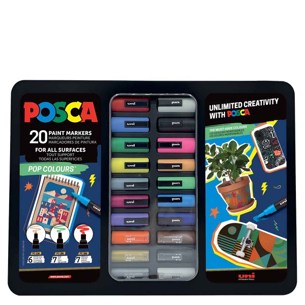 Posca Metal Box 20pcs - POP Colors