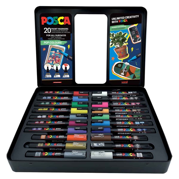 Posca Metal Box 20pcs - POP Colors