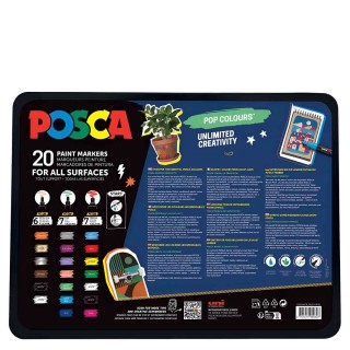 Posca Metal Box 20pcs - POP Colors