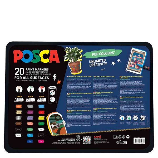 Posca Metal Box 20pcs - POP Colors