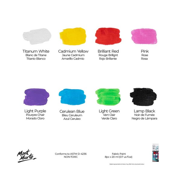 Mont Marte Fabric Paints 8 Set