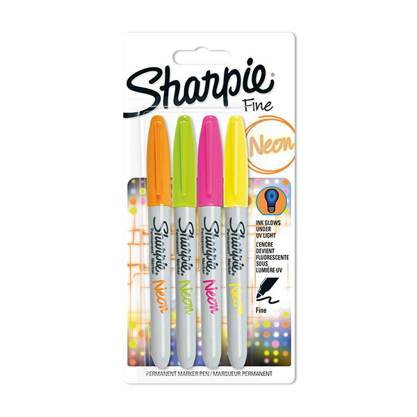 Sharpie Fine Neon Blister 4