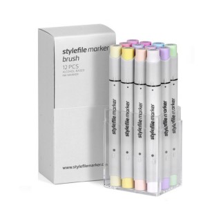 Stylefile Marker Brush Pastel 12 Set