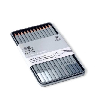 Winsor & Newton Medium Graphite Pencils 12 Set