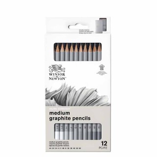 Winsor & Newton Medium Graphite Pencils Set 12