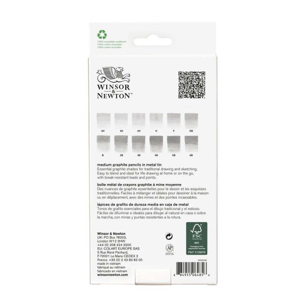 Winsor & Newton Medium Graphite Pencils Set 12