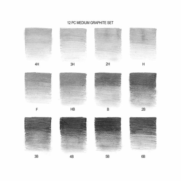 Winsor & Newton Medium Graphite Pencils Set 12