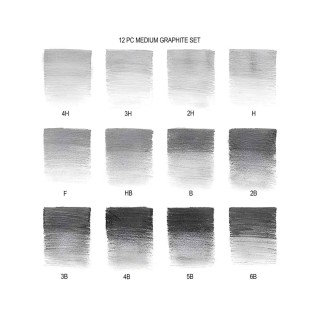 Winsor & Newton Medium Graphite Pencils Set 12