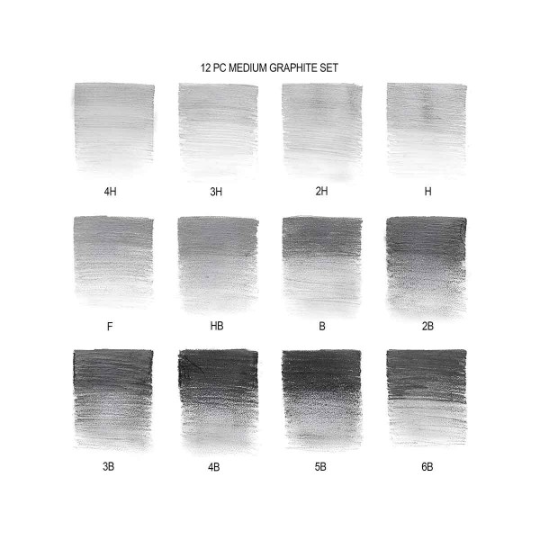 Winsor & Newton Medium Graphite Pencils Set 12